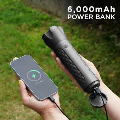 BoostHero Portable Car Battery Jump Starter, 6,000mAh Power Bank, LED Flashlight, with Smart Jumper Cables for up to 6.0L Gas/4.0L Diesel Engines (Black) - color: Black