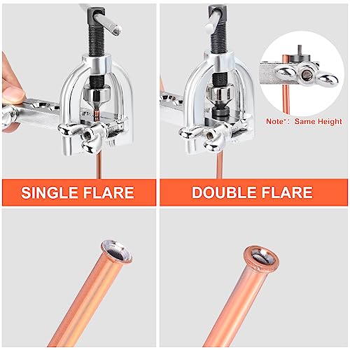 Brake Line Kit, 3/16" Brake Line Flaring Tool Kit, Copper Coated Brake Line (With 16 Fittings and 4 Threads Unions) and Double & Single Flare Tool (With Tube Cutter And 5 Adapters) - size: 3/16" Brake Line Kit