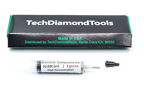 TechDiamondTools Diamond Polishing Compound Polishing Paste USA Made 50,000 Grit 0-0.5 Microns for Marble Glass Metal Rock Jewelry Resin Silver Chrome Gemstone with High Concentration Diamond Powder - size: 50,000 grit / 0 - 0.5 microns