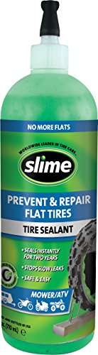 Slime 10008 Flat Tire Puncture Repair Sealant, Prevent and Repair, Tubeless Mower and ATV Tires, Non-Toxic, eco-Friendly, 24 oz Bottle - size: 24oz