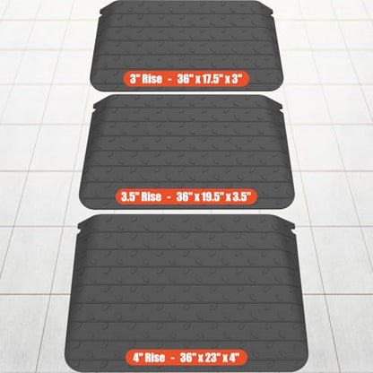 Heavy-Duty Rubber Threshold Ramps with Non-Slip Surface, 1" - 4" Rise Curb Ramps for Wheelchair Scooter Car Entrance Doorway, Loading Ramps Rated 20000Lbs Load Capacity (3.5" Rise) - size: 3.5" Rise
