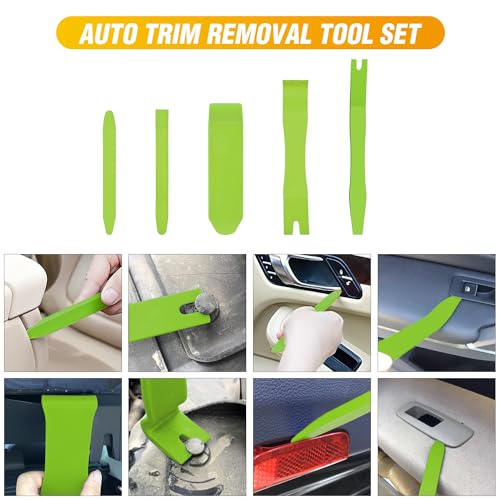GOOACC 6PCS Auto Trim Removal Tool Kit No-Scratch | Removal Tool Kit for Car Audio Dash Panel Window Molding Fastener Remover Tool Kit-Green - color: Green, size: 6PCS Trim Removal