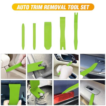 GOOACC 6PCS Auto Trim Removal Tool Kit No-Scratch | Removal Tool Kit for Car Audio Dash Panel Window Molding Fastener Remover Tool Kit-Green - color: Green, size: 6PCS Trim Removal