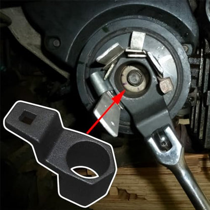 Bittwee Car 19 mm Harmonic Balancer Socket & 50mm Crankshaft Crank Pulley Wrench Holder Tool for Stubborn Bolts, Removal Holding Spanner kit for 19mm Engines