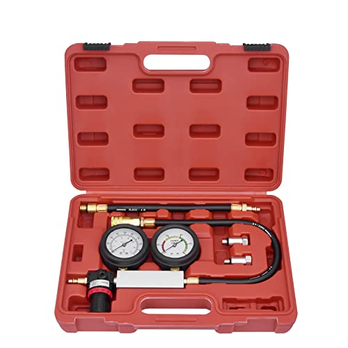 Cylinder Leak Down Tester,Compression Tester Automotive - Engine Cylinder Dual Gauge Leakdown Tester kit Diagnostics Tool