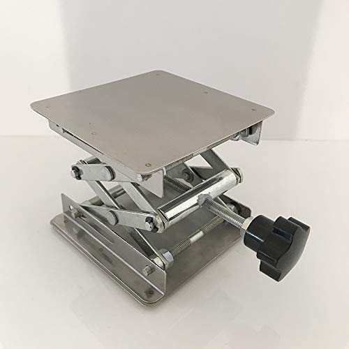 LabZhang 4" x4", Stainless Steel Lab Jack Scissor Stand Platform,Lab Lift Stand Table, Scientific Scissor Lifting Jack Platform,Expandable Lift Height Range 50mm-145mm,Maximum Support Weight 10kg - size: 4X4
