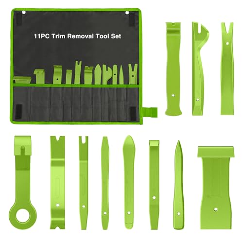 GOOACC 11PCS Auto Trim Removal Tool Kit No-Scratch Pry Tool Kit for Car Audio Dash Door Panel Window Molding Fastener Remover Tool Kit-Green - color: Green, size: 11PCS Trim Removal Tool