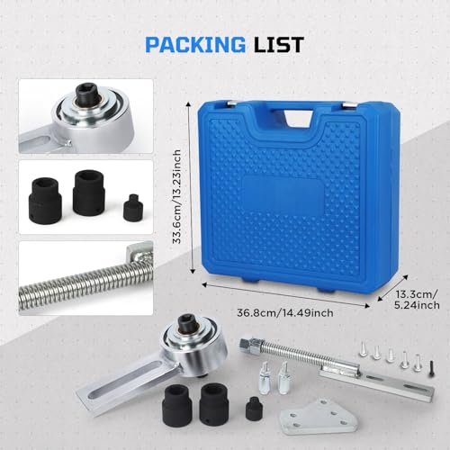 Torque Multiplier Set for Ford 1.0L/1.1L Ecoboost/Duratec Engine Crankshaft Belt Pulley Removal Tool 1: 5 Labor Saving & 1/2" Drive 1500Nm Bolt/Nut Remover Compatible with Ford 1.0L 1.1L 2.0L Engines