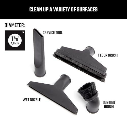 CRAFTSMAN CMXZVBE38803 1-7/8 in. Wet Dry Shop Vacuum Attachment Kit | Industrial-Grade Shop Vacuum Accessories for Cleaning your Home, Fits 1-7/8 in. Hose Diameters