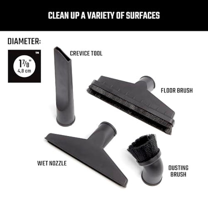 CRAFTSMAN CMXZVBE38803 1-7/8 in. Wet Dry Shop Vacuum Attachment Kit | Industrial-Grade Shop Vacuum Accessories for Cleaning your Home, Fits 1-7/8 in. Hose Diameters