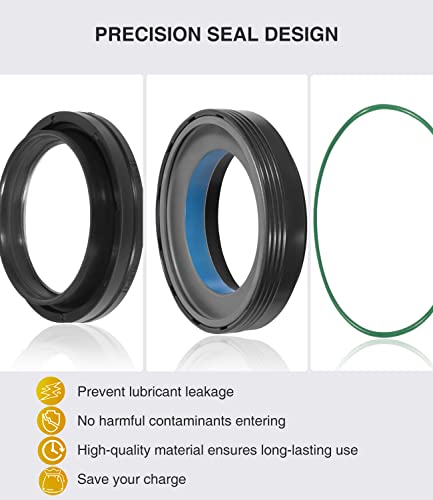 Front Axle Vaccum Knuckle & Tube Seal Kit - Fit for Ford 1998-2004 F250 F350 F450 F550 Super Duty Excursion Dana 50 60 Front Axle Knuckle Tube, Front Oil Seal Set, Replace 50491, 50381, 41784-2, 6 PCS - size: for 1998-2004 Ford F250 F350 F450 F550