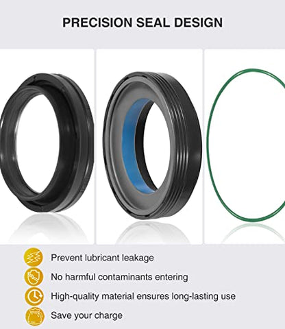 Front Axle Vaccum Knuckle & Tube Seal Kit - Fit for Ford 1998-2004 F250 F350 F450 F550 Super Duty Excursion Dana 50 60 Front Axle Knuckle Tube, Front Oil Seal Set, Replace 50491, 50381, 41784-2, 6 PCS - size: for 1998-2004 Ford F250 F350 F450 F550