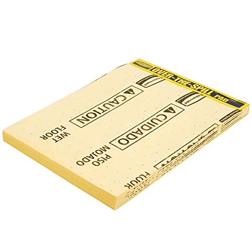 Rubbermaid Commercial Products, Over the Spill Pad, Absorbent Mat Pads for Residential/Commercial/Restaurant/Office/Facility Use, Fast at Absorbing Water/Oil/Beverages, Yellow - size: Pad 16" x 12-3/5"