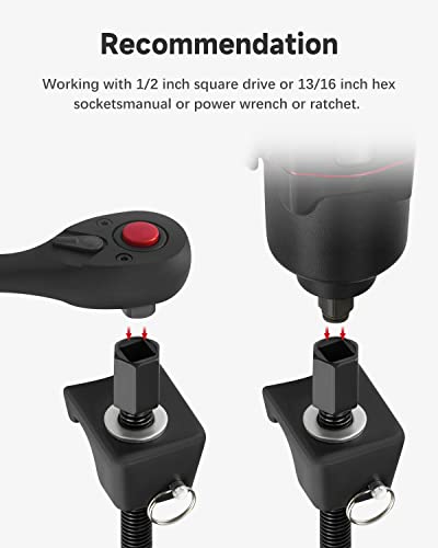 2pc Macpherson Strut Spring Compressor Tool Set with 10.5" Range, Heavy Duty Coil Spring Compressor Tools with 1/2" Square Drive, 13/16" Hex Strut Compressors for Car Truck - Black
