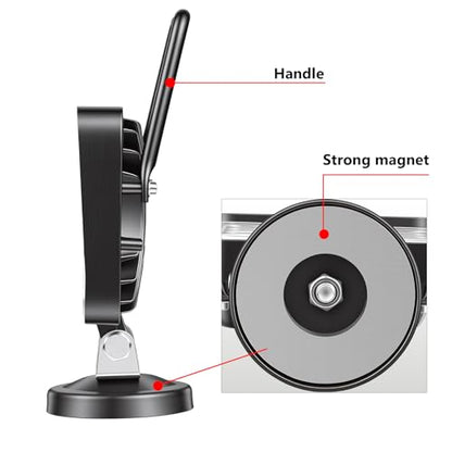 SKYWORLD Magnetic Mount LED Work Light, 2PCS 4 Inch 48W Square Spot Off Road Driving Fog Lamp 12V 24V with Portable Magnetic Base Holder for Truck Tractor Trailer Car Boat Engineering Vehicle - size: 2Pcs 4 Inch 48W Spot