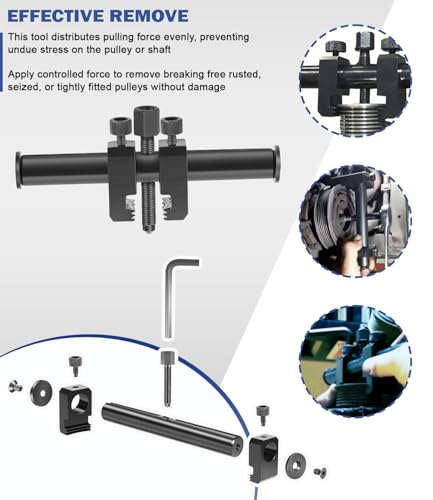 Bonbo Universal Ribbed Drive Pulley Crankshaft Remover Tool for A/C Unit Water Pumps Automotive, Adjustable Timing Puller