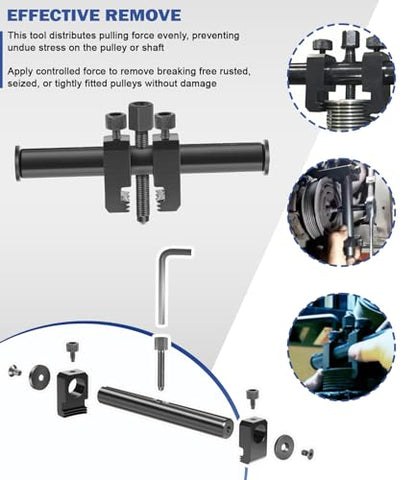 Bonbo Universal Ribbed Drive Pulley Crankshaft Remover Tool for A/C Unit Water Pumps Automotive, Adjustable Timing Puller