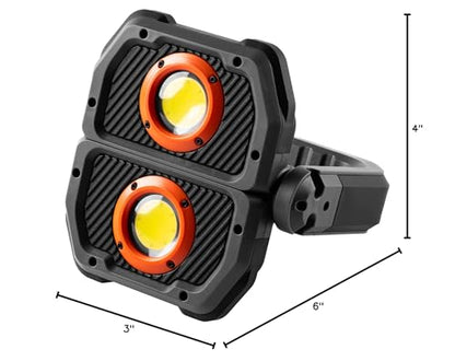 NEBO OMNI 3K Rechargeable Work Light | 3000 Lumens COB, 6 Light Modes, Rotating Magnetic Handles, Built-In Power Bank, Water Resistant, Portable Camping Lantern, Includes USB-C Charging Cable - style: 3000 Lumens