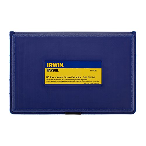 IRWIN Tools Hanson Screw Extractor and Drill Bit Set, 35 Piece, 11135ZR - size: 35-Piece, style: Spiral Flute Extractor Set