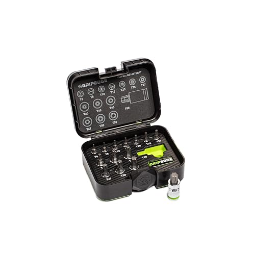 GRIPEDGE Tools | 14PC RPT Star Driver Set | Sizes T6 - T60 | 1/4'' - 3/8'' - 1/2'' Drive | Made With S2 Steel | Includes Premium Plastic Case With A Foam Insert |
