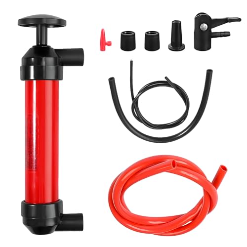 Sun Walker Car Siphon Fluid Transfer Pump, Multi-Use Manual Fuel Extractor Liquid Suction Tool Kit, Universal Hand Inflation Pump for Gas Oil Gasoline Water, Car Accessories