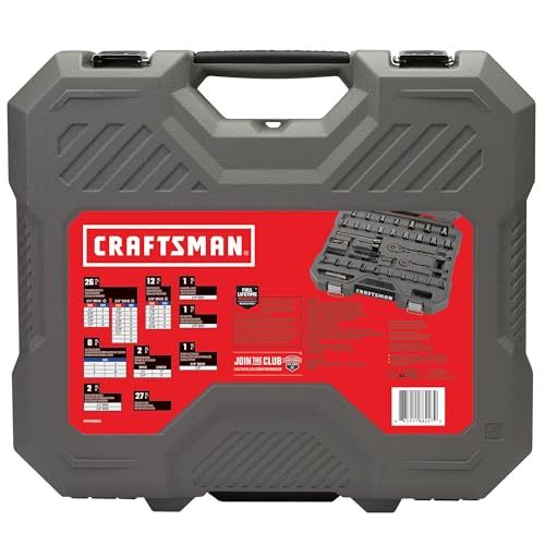 CRAFTSMAN OVERDRIVE 80-Piece Gunmetal Chrome Mechanics Tool Set, Standard SAE/Metric Socket Set, with Hard Case (CMMT99080L)