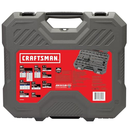 CRAFTSMAN OVERDRIVE 80-Piece Gunmetal Chrome Mechanics Tool Set, Standard SAE/Metric Socket Set, with Hard Case (CMMT99080L)