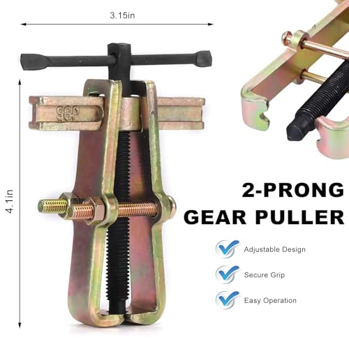 4" 2-Jaw Gear Puller, Adjustable Carbon Steel Bearing Gears Puller Flywheel Removal Tool, Two Claws Hand Pump Pulleys Remover for Auto Bearings Gears Flywheels (Black & Yellow) - color: Black & Yellow