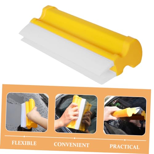 SOLUSTRE Car Windshield Squeegee Double Row Auto Window Squeegee for Car Windshield Cleaning Flexible Water Wiper for Windows Mirrors and Drying 7.87X3.14X1.57In