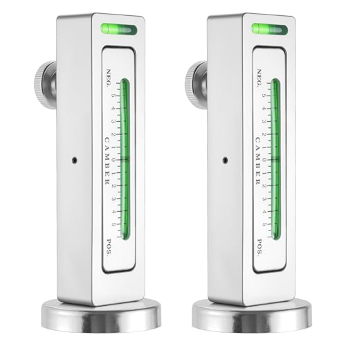 Amiss 2PCS Universal Magnetic Gauge Tool, High-Accuracy Camber Caster Gauge, Strong Magnetic Base Adjustable Wheel Alignment Tool for Automotive Vehicle Truck RV Tire Repair, Car Accessories(Silver) - color: Sliver-2pc