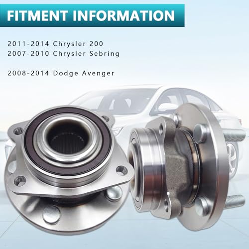 513263 Front Wheel Bearing Hub Assembly for Chrysler Sebring 2007-2010, Chrysler 200 2011-2014, Dodge Avenger 2008-2014 (2PCS) - size: 513263