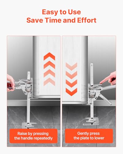 VEVOR Labor Saving Arm Jack, 2 PCS 220 lbs Bearing Capacity, Lifting up to 7.1", Metal Hand Lifting Jack Tool with Magnetic Level, Adjustable Height, for Door, Window, Furniture, Woodworking, Silver - size: L-12inch