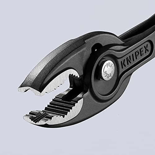 KNIPEX 82 01 200 TwinGrip Pliers, 8-inch | Slip joint pliers with push button adjustment