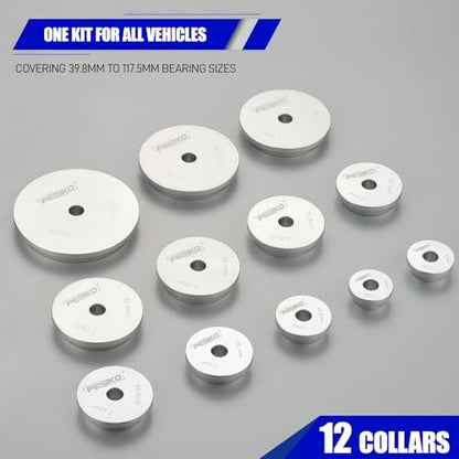 Bearing Race and Seal Driver Kit 13pc, Wheel Bearing Installer Tool | 12 driver sizes for 1-9/16" to 4-5/8" Bearings, Premium Aluminum Alloy, Anti-vibration Handle - size: 13Pcs 1-9/16" to 4-5/8"