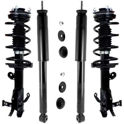 Detroit Axle - Front Struts w/Coil Springs Rear Shock Absorbers Replacement for 2013-2015 Honda Civic EX EX-L LX HF SE - 4pc Set - size: 4AQ47280/Shock Kit