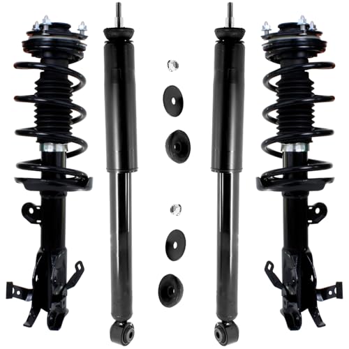 Detroit Axle - Front Struts w/Coil Springs Rear Shock Absorbers Replacement for 2013-2015 Honda Civic EX EX-L LX HF SE - 4pc Set - size: 4AQ47280/Shock Kit