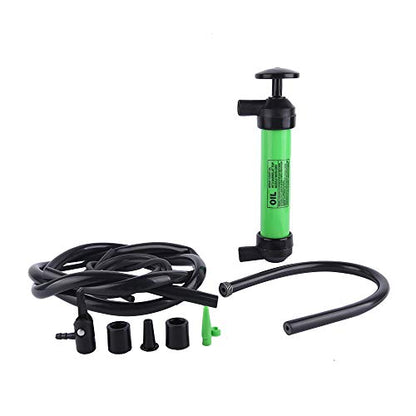 Koehler Enterprises Fuel Pump for Gas, Oil, and Liquids, Transfer Pump Kit for Automotive and Home, Safety Siphon, Green | Durable Metal Construction | Wide Size Range | Mountable Rack Included - style: Green