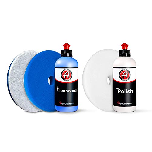 Adam's Polishes 2-Step Polishing System 12oz Combo - Silicone-Free, Body Shop Safe Formula - Quick, Professional Correcting and Polishing for Clear Coat, Gel Coat, Etc. (6.5 Kit) - size: 2-Step System - 6.5" Pads