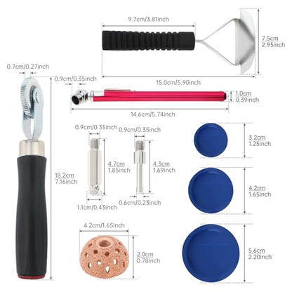 Windance Tire Repair Kit for Grinding, 42mm Buffing Wheel Inner Liner Scraper Patch Roller 60pcs Rubber Ratches (32/42/58mm) Pencil Tire Pressure Gauge for Car Truck Motorcycle ATV UTV Bicycle E-Bike