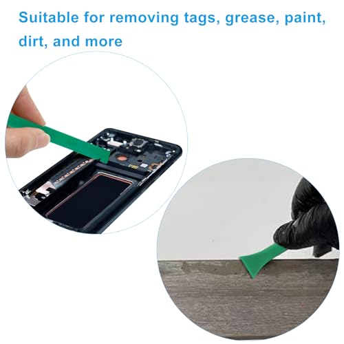 Plastic Scraper Tool 9 Pieces Non-Scratch Cleaning Kit for Tight Spaces, Remove Stickers Labels Oil Stains Food Dirt(Green) - color: Green
