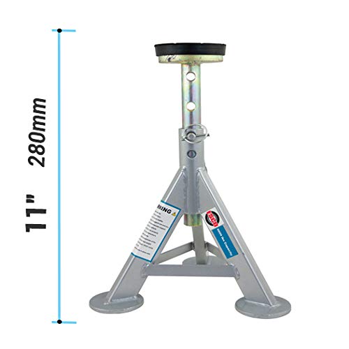 ESCO 10499 Low Profile Performance Jack Stand, Flat Top Rubber Cushion Post, 3 Ton Capacity