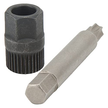 Alternator Pulley Tool, Alternator Pulley Socket Drill Bit Kit Alternator Pulley Wrench Kit 33 Teeth Spline Socket Drill Bit Puller Remover Tool Replacement for Alternators