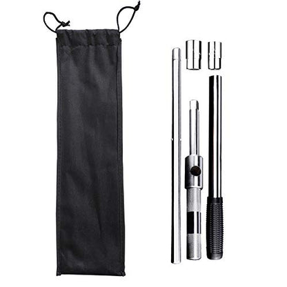 23" Universal Extended Lug Wrench, 4 Way Tire Iron Nut Wrench Set with Storage Bag and Standard Sockets (17mm/19mm,21mm/23mm) for Heavy Duty Cross Wheel Wrench, Lug Nut Removal Tool