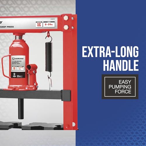 Strongway 12-Ton Hydraulic H-Frame Shop Press | Controlled pressing force, Automotive repair, Bearing service, Straightening/fabrication, Shop-ready construction - style: 12 ton