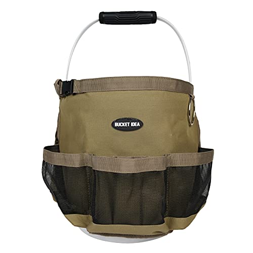 MELOTOUGH Car Wash Bucket Tool Organizer for Garden Tools Fit 3.5 to 5 Gallon Bucket (Khaki) - color: Khaki