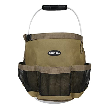 MELOTOUGH Car Wash Bucket Tool Organizer for Garden Tools Fit 3.5 to 5 Gallon Bucket (Khaki) - color: Khaki