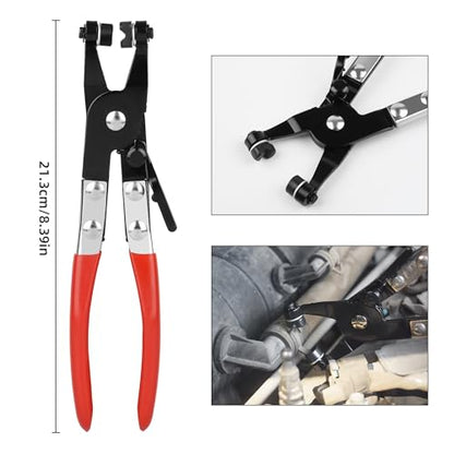TOOLEAGUE 4Pcs Hose Clamp Pliers Set,Auto Repair Tool Kit | Long Reach Wire Spring Pliers, Hose Removal Tool Pinch Pliers for Car Repairing
