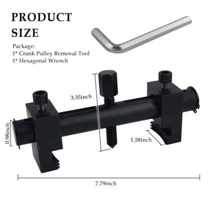 Pulley Puller Tool with 17mm Hexagonal Wrench,Crankshaft Pulley Removal Tool Suitable for 40-160mm Pulleys,Professional Crank Pulleys Removal Tools for Crankshafts,Water Pump