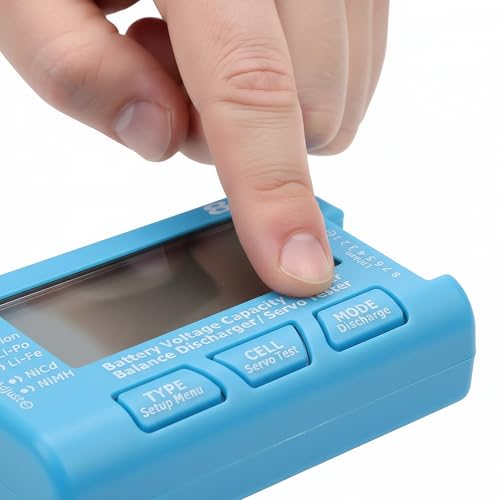 RC 8 Digital Battery Tester with LCD Display Manage 8 LiPo Life Li Ion Batteries Voltage Tester Compatible with 2-8S NiCd NiMH Battery Monitor Dual-Function Capacity Checker