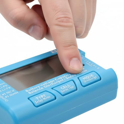 RC 8 Digital Battery Tester with LCD Display Manage 8 LiPo Life Li Ion Batteries Voltage Tester Compatible with 2-8S NiCd NiMH Battery Monitor Dual-Function Capacity Checker